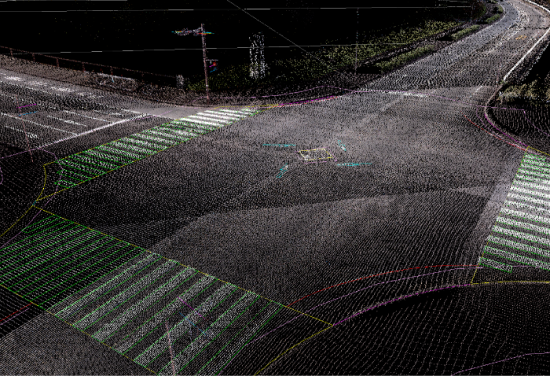 LIDAR image of intersection