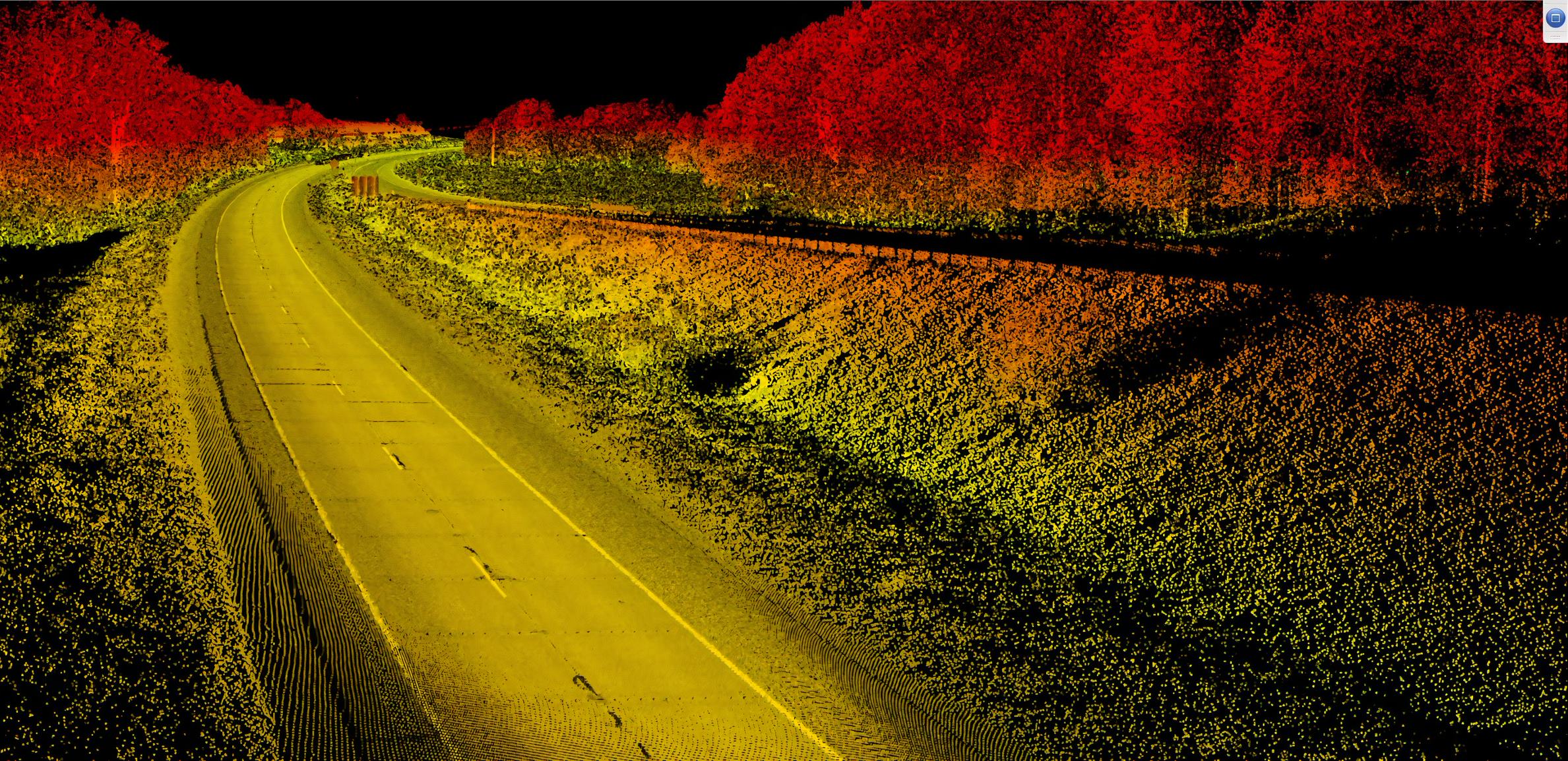 Lidar image on highway
