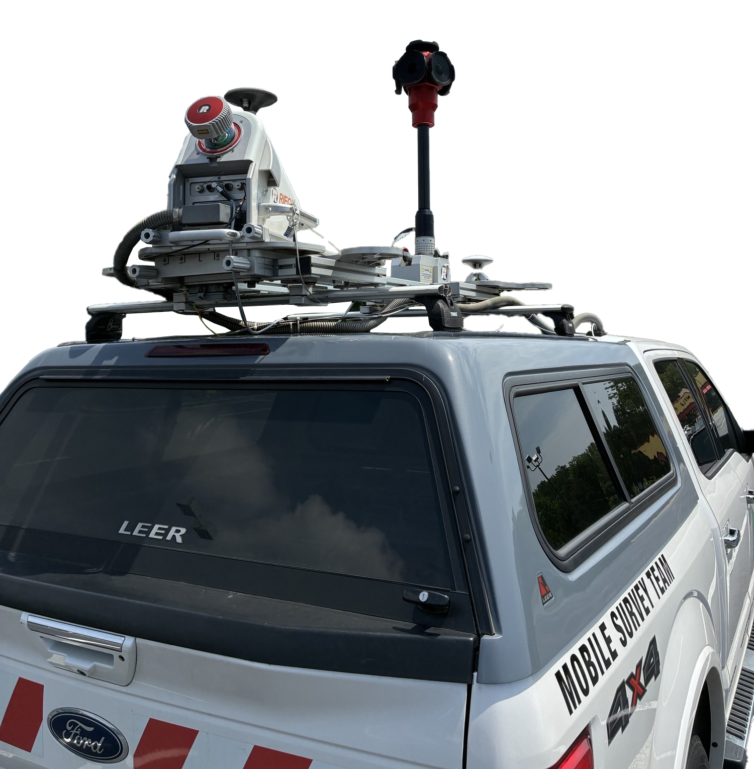 DMP Mobile Survey Team vehicle equipped with calibrated LiDAR and camera array for road infrastructure capture